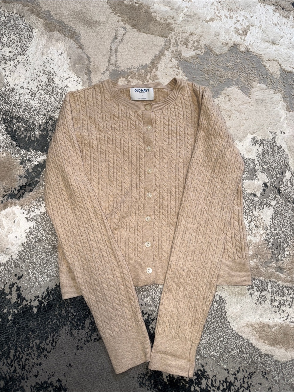 Old Navy Women's Cable Knit Cardigan - Light Beige
